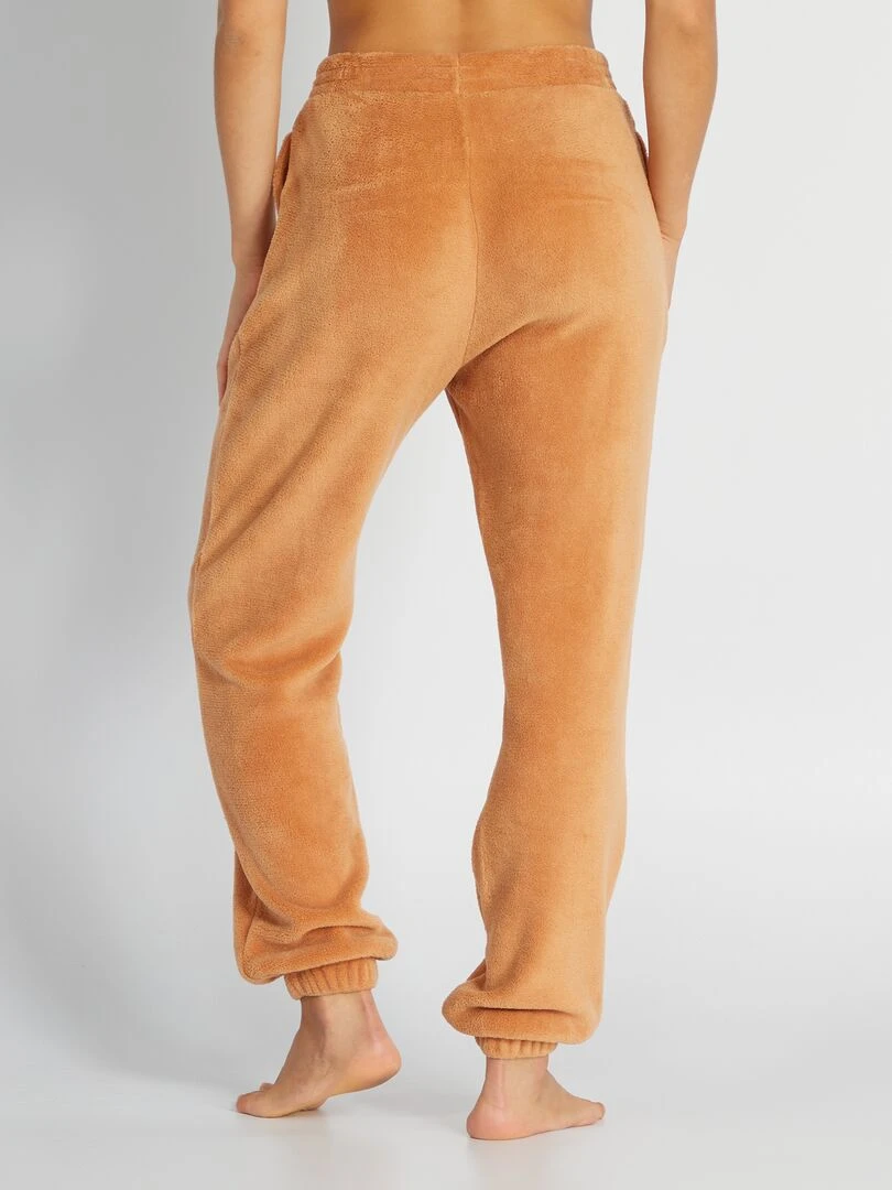 Pantalon de pyjama en polaire marron