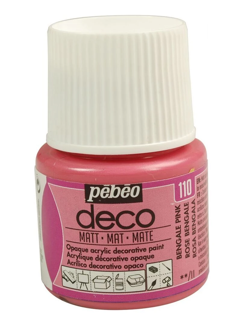 Peinture acrylique opaque mate Rose bengale 45 ml N/A