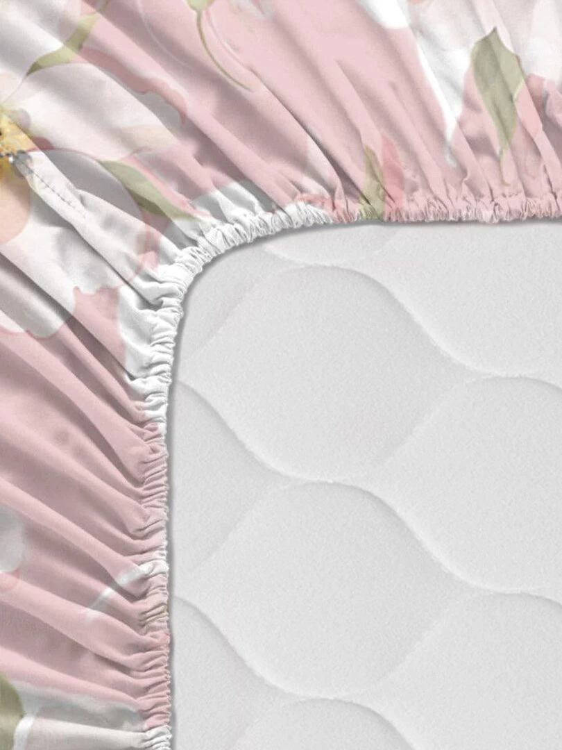 Drap housse Spring blossom "Happyfriday"   Blanc