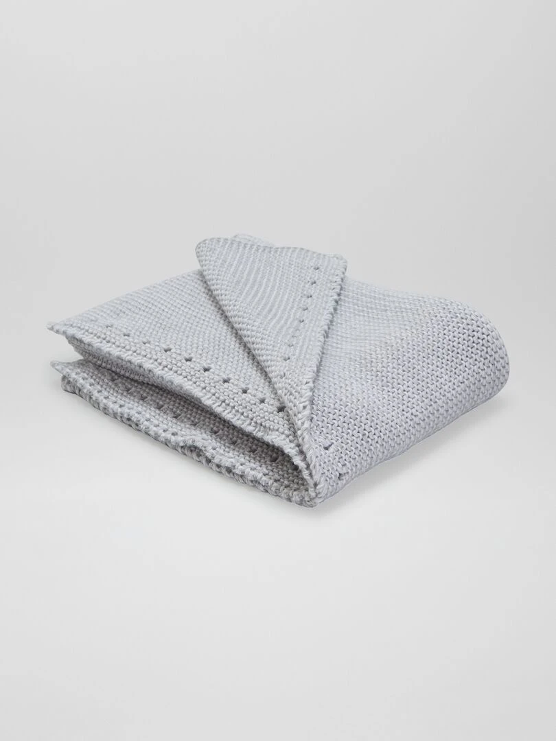Couverture en maille lourde 'Manufacture de Layette' Gris