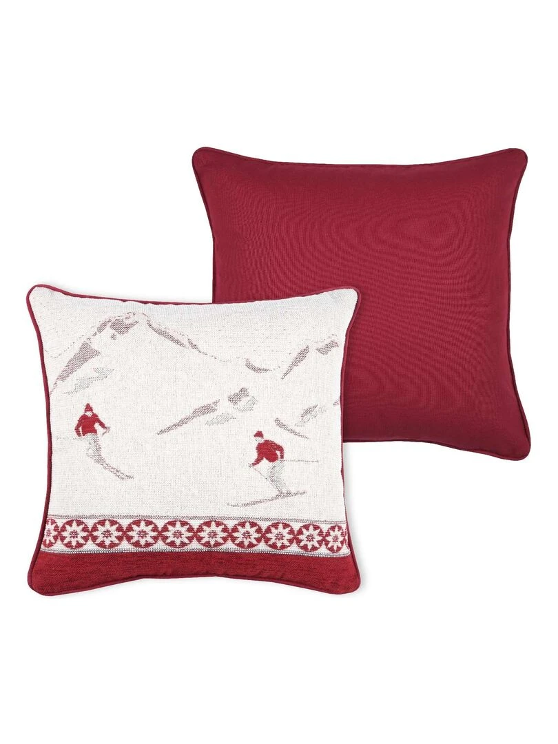 Coussin esprit station de ski Rouge