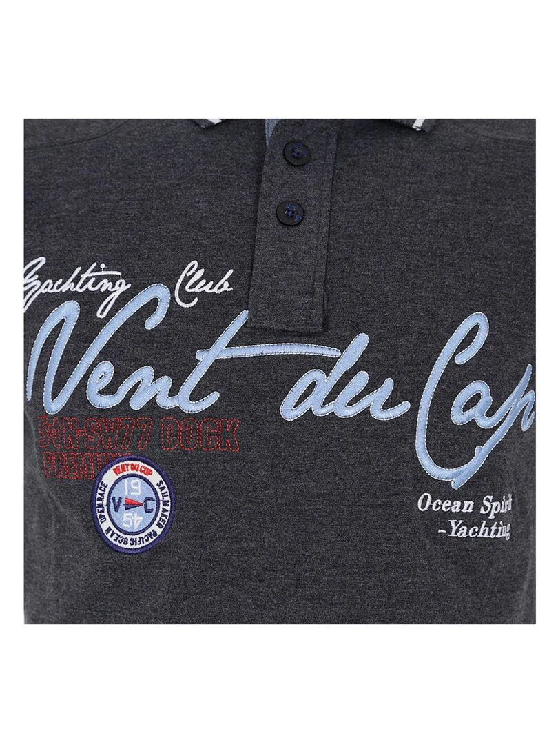 Polo manches courtes homme CAZRI   VENT DU CAP   Gris