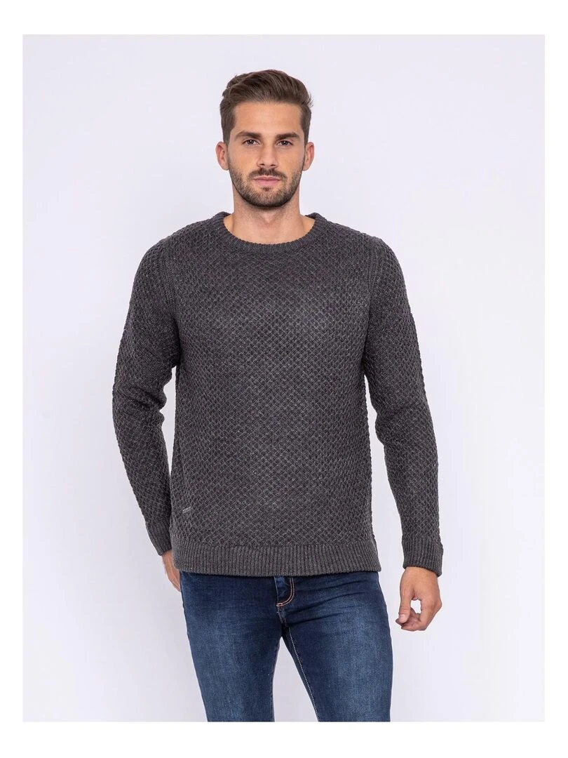 Pull col rond LUMARK Gris foncé