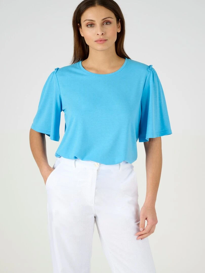 Tee shirt maille souple Climatyl Damart Bleu