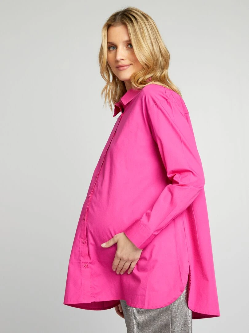 Chemise oversize de maternité   Rose