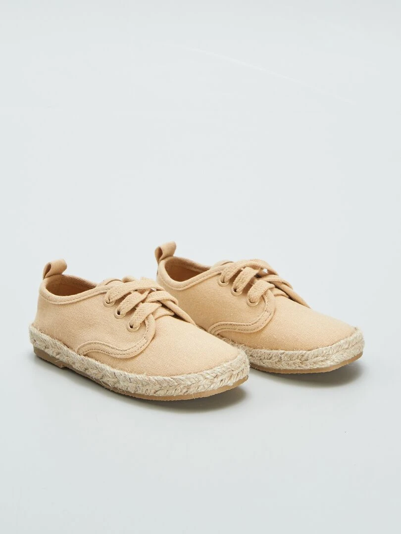 Baskets à lacets style espadrilles Beige