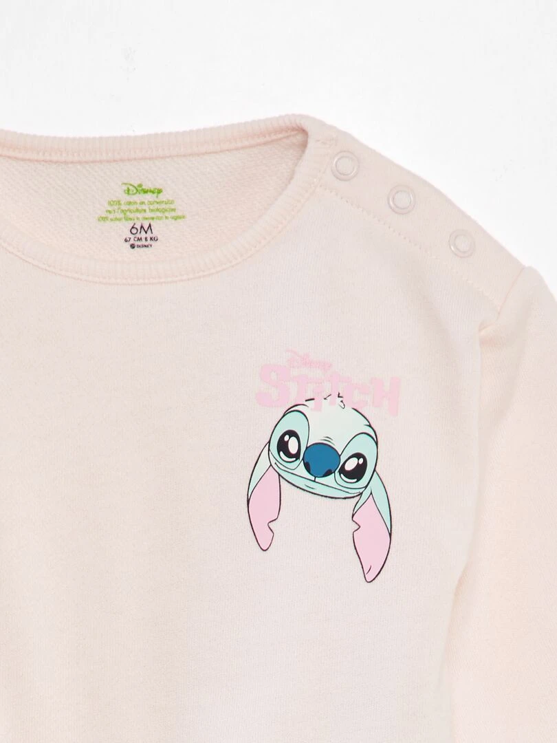 Sweat en french terry 'Stitch'   Rose