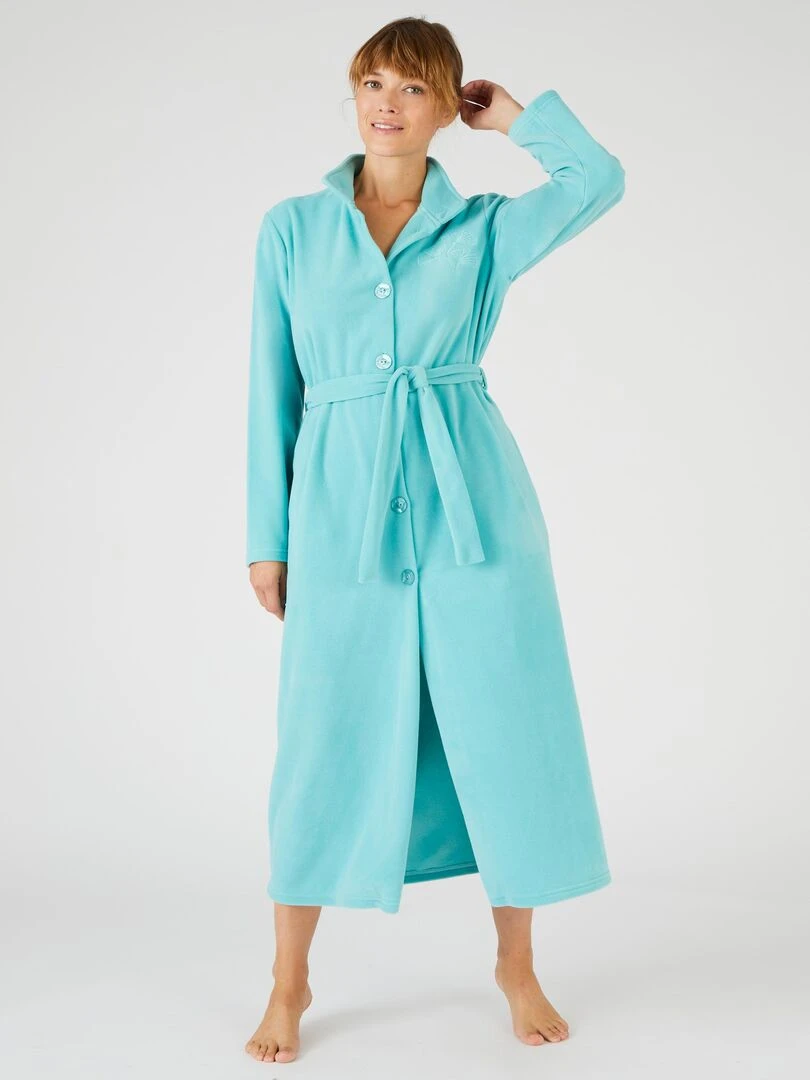 Robe de chambre longue en micropolaire Thermolactyl Damart Bleu polaire