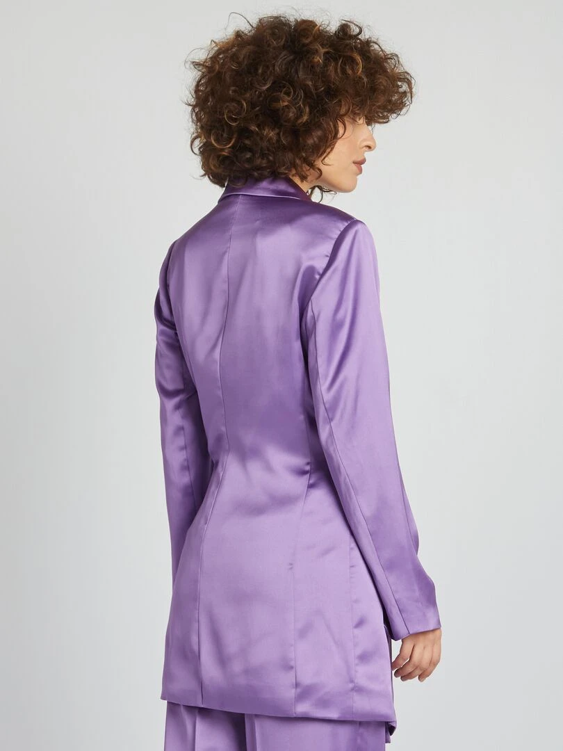 Veste longue en satin   Violet