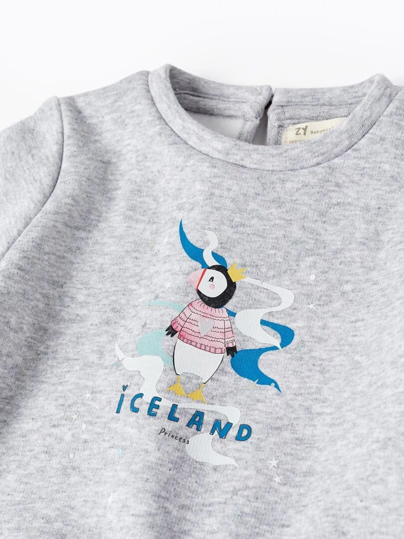 Pull en maille pour bébé fille 'Iceland'   NORTHERN CALLING   Gris clair