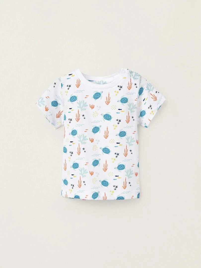 T shirt à manches courtes avec motif pour nouveau né 'Ocean' manches courtes NATURE TAKEOVER Blanc