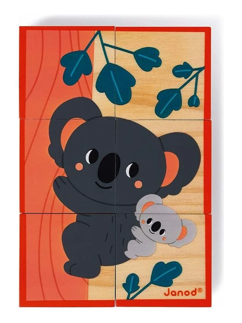 Puzzle en bois 6 cubes animaux WWF N/A