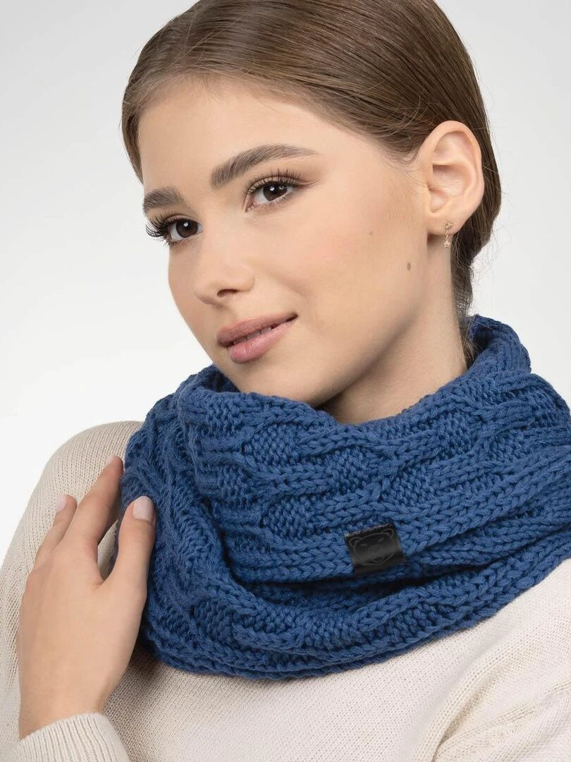 Ensemble Snood Bonnet Maribel   Made in UE   Bleu marine