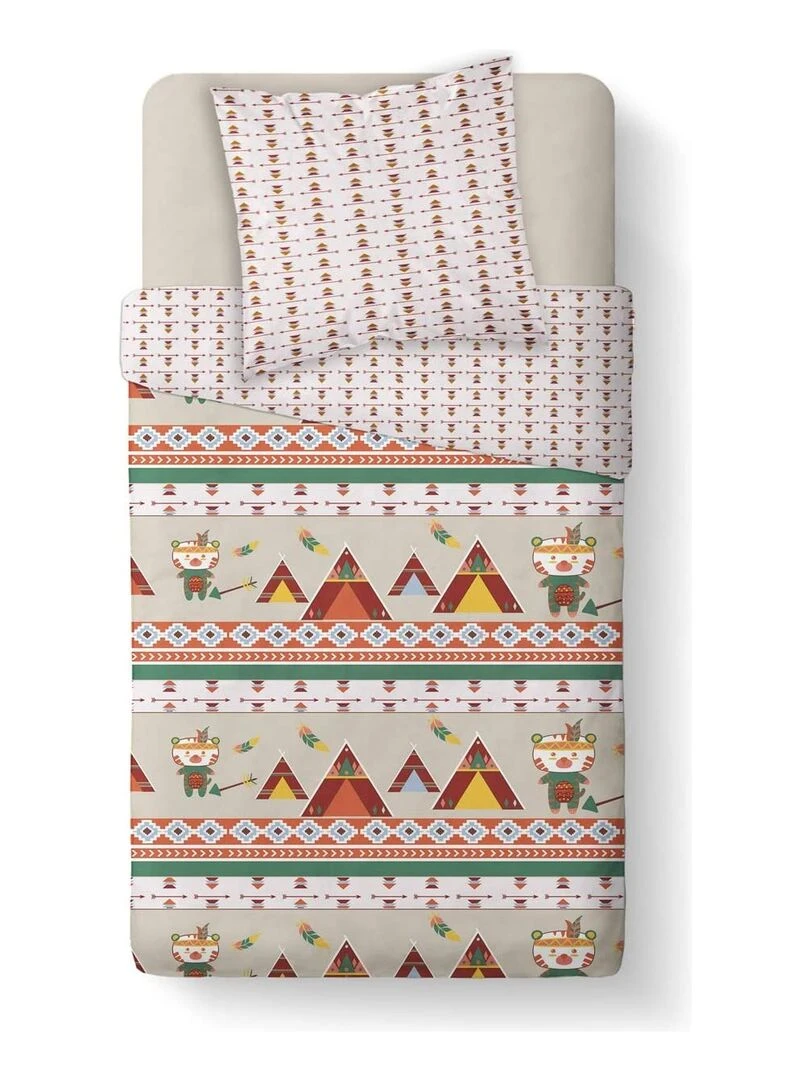 Housse de couette Indien et Cowboy Blanc