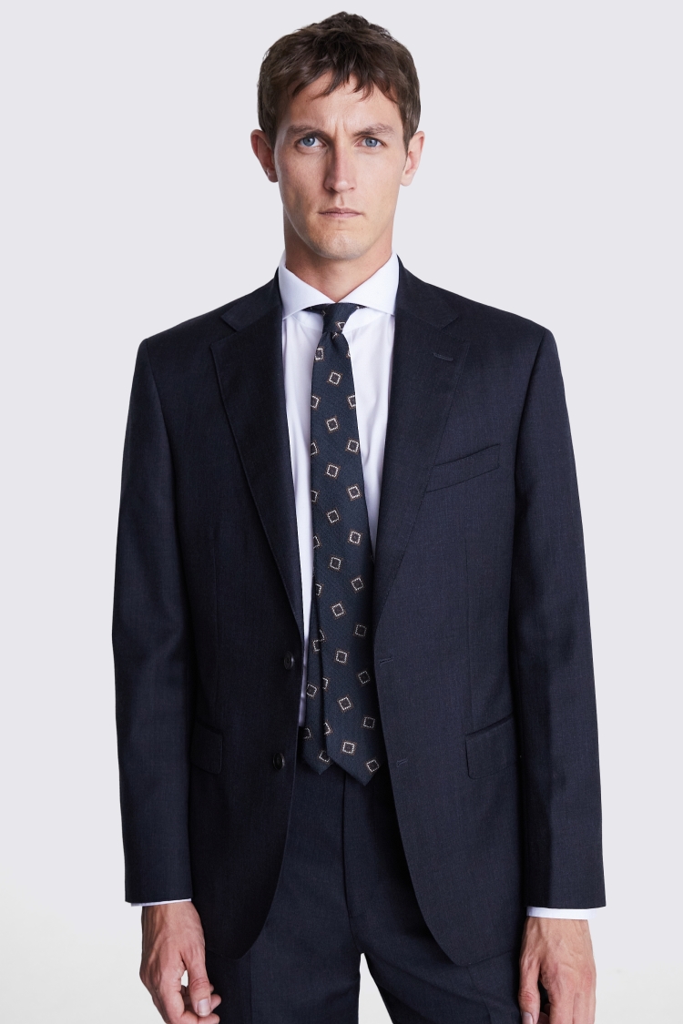 Italian Tailored Fit Blue Check Jacket   Buy Online at Moss