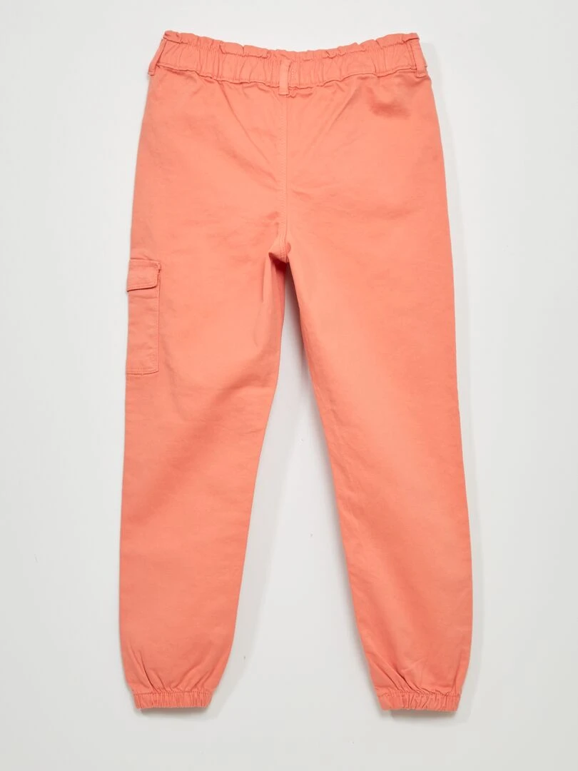 Pantalon paperbag avec poches   Orange