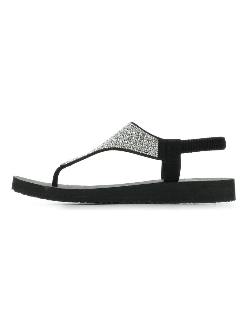 Sandales Skechers Meditation Rockstar   Noir Argenté