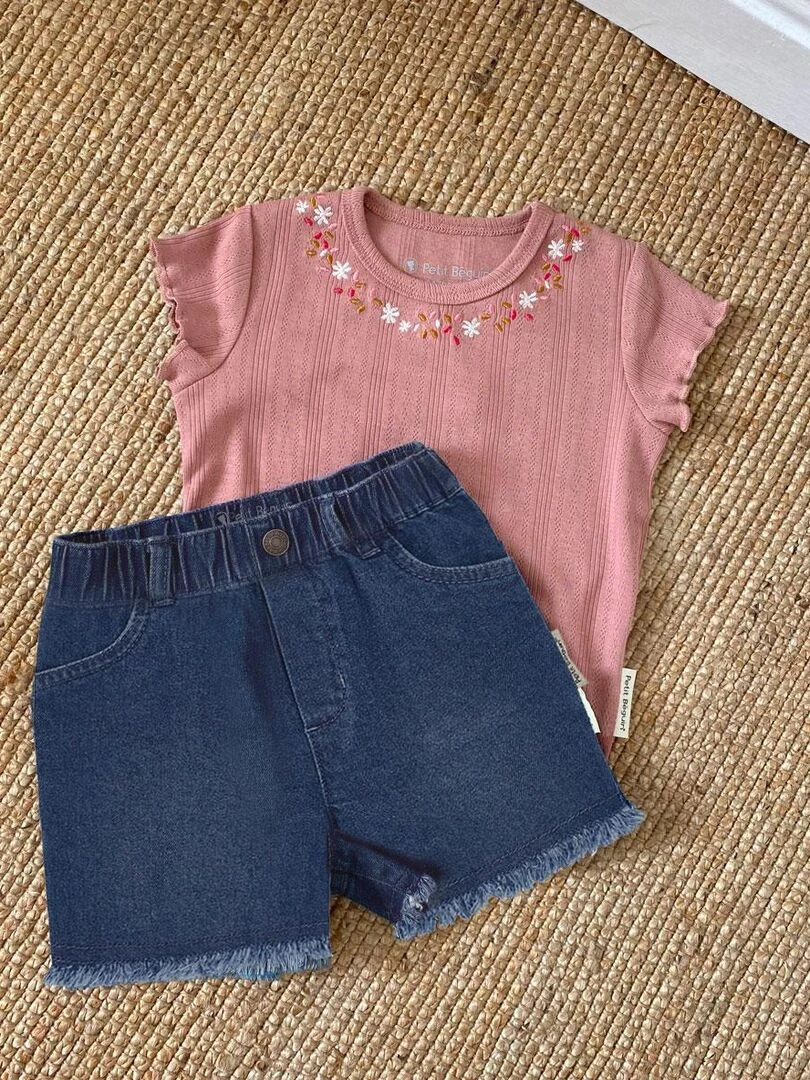 T shirt fille Mahonia   Rose