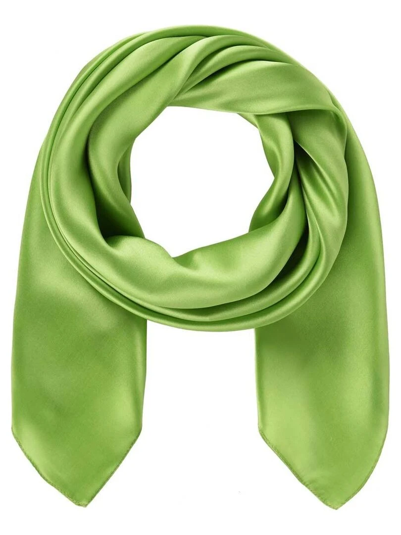 Carré de soie Premium Uni Vert pistache