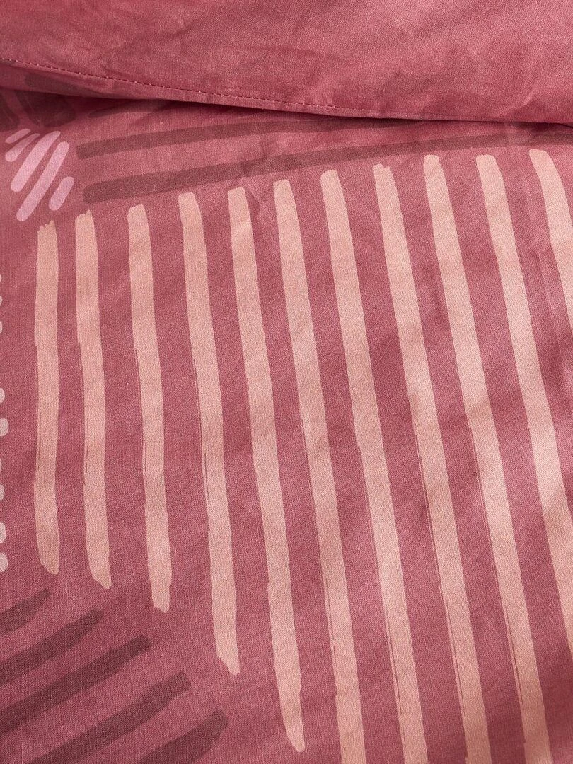 Parure de lit imprimé Graphique Coton SUNSHINE ROWAN Rose