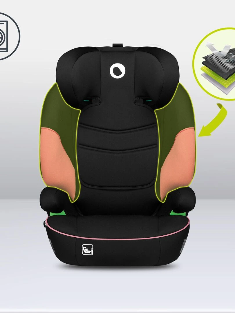 LIONELO Lars i Size   Siège auto bébé évolutif   Groupe 2 3   Rose   Noir Rose