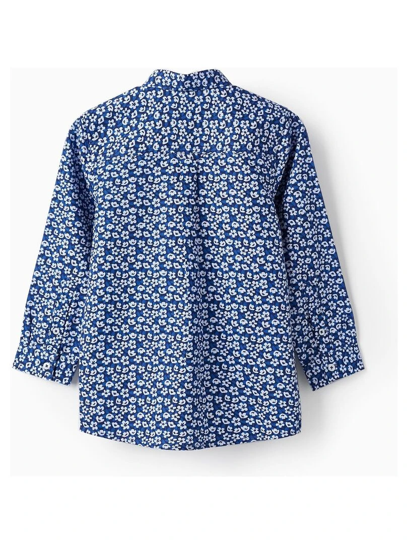 Chemise à motif floral pour garçon manches longues LETS PARTY Bleu foncé