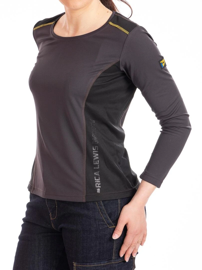 T shirt de travail à manches longues HOLLY 'Rica Lewis'   Gris