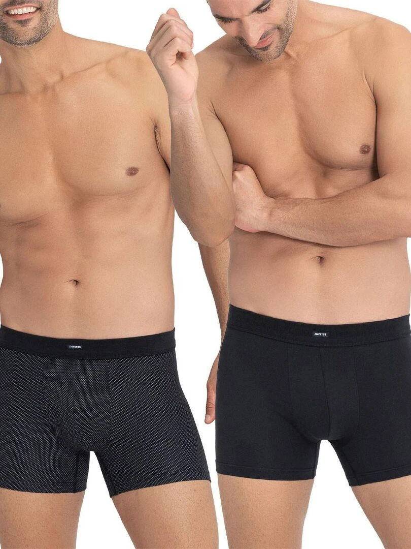 Lot de 2 boxers en coton à ceinture tubulaire Coco Bleu