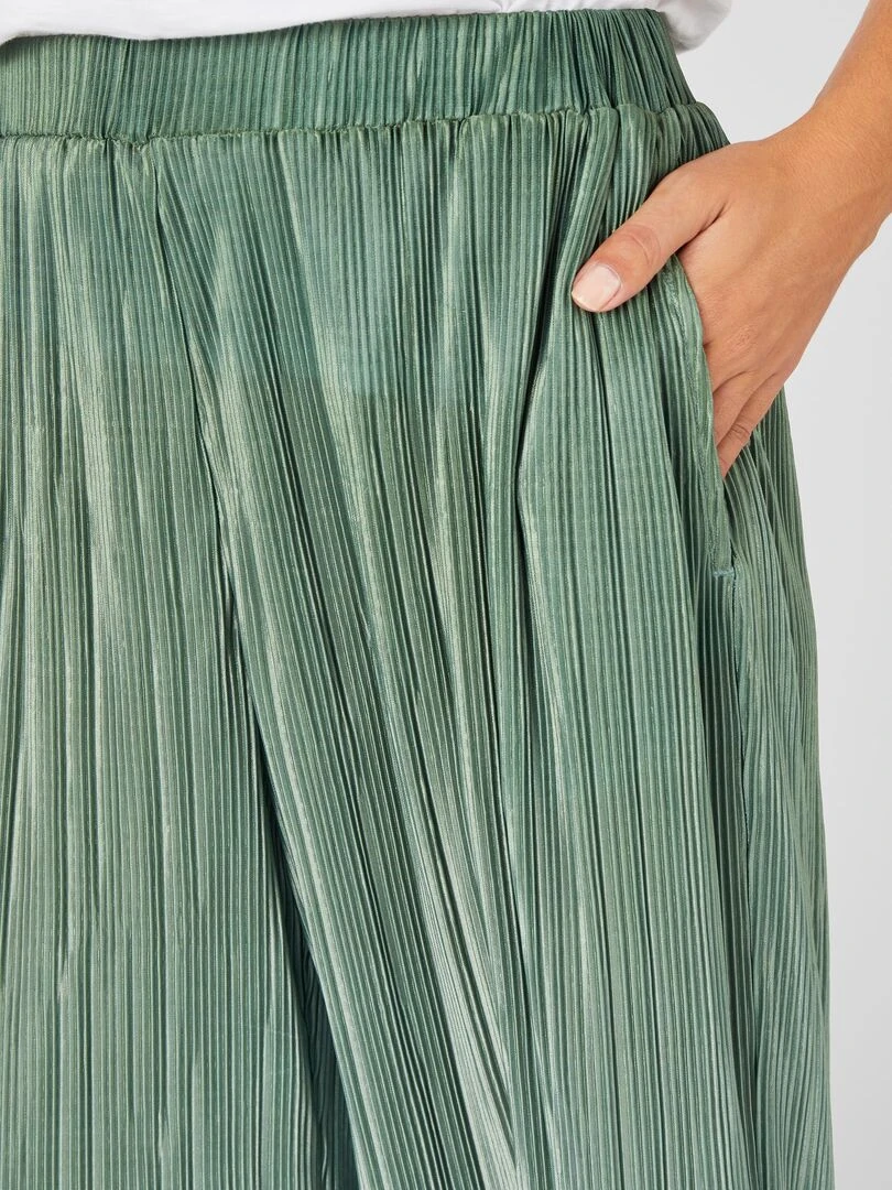 Pantalon 7/8ème maille plissée Damart Vert