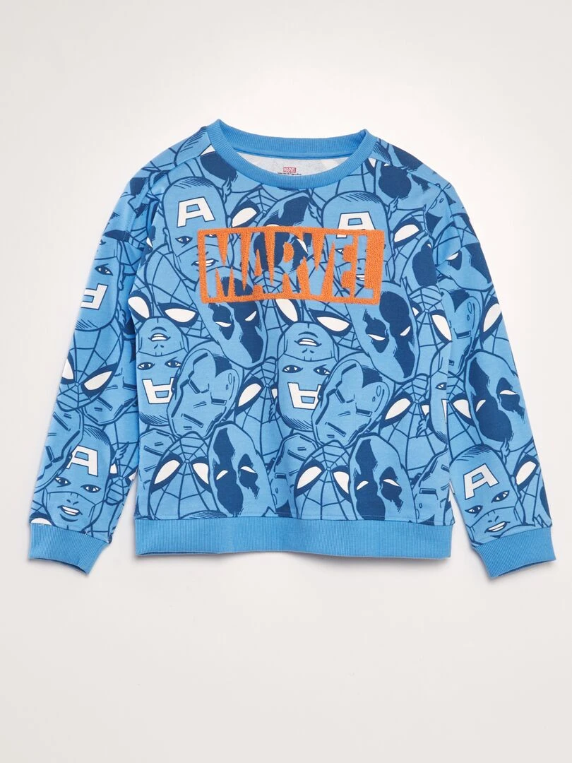 Sweat 'Marvel' en molleton fin Bleu
