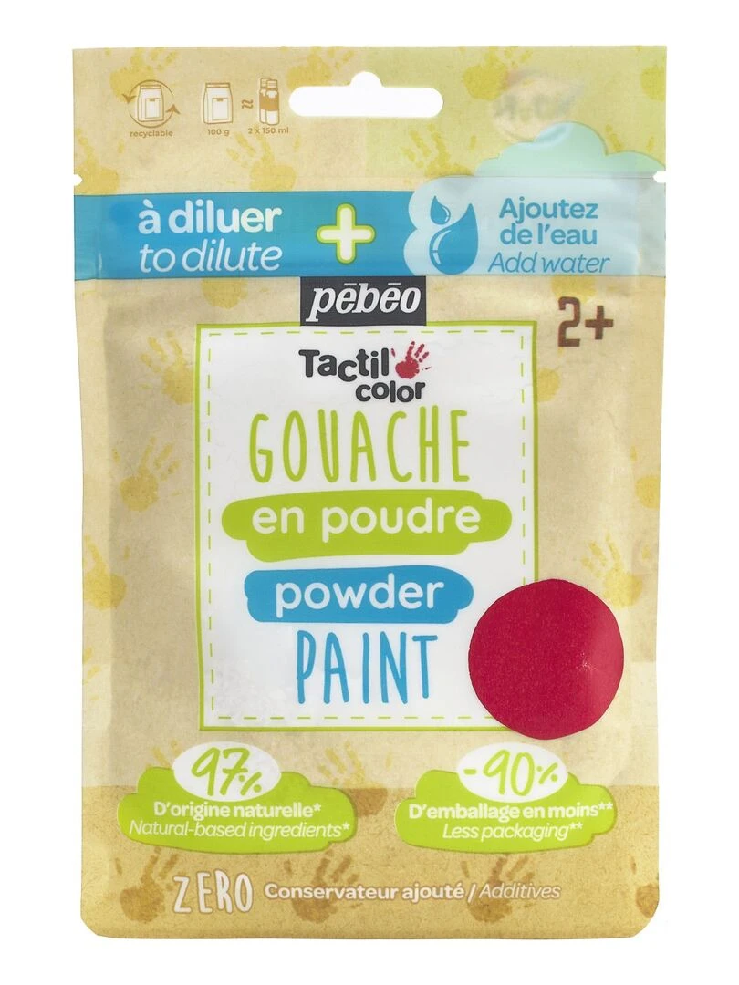 Gouache en poudre   100 g   Rouge   N/A
