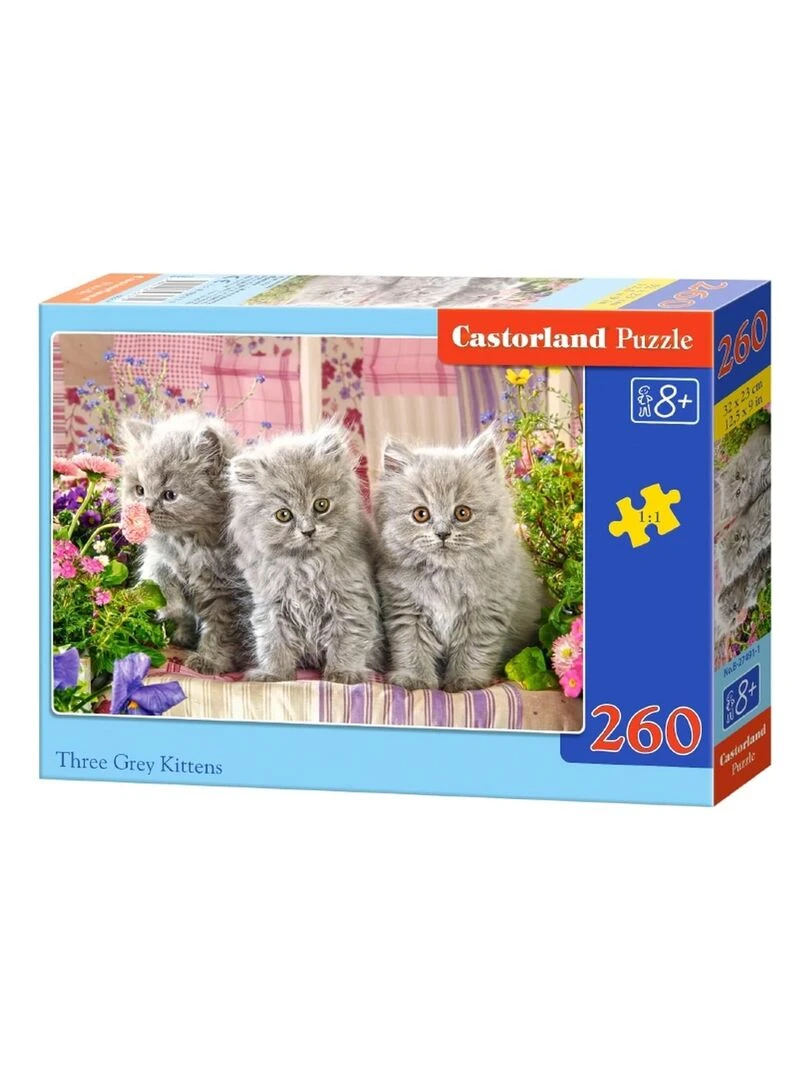 Puzzle 260 pièces : Trois chatons gris N/A