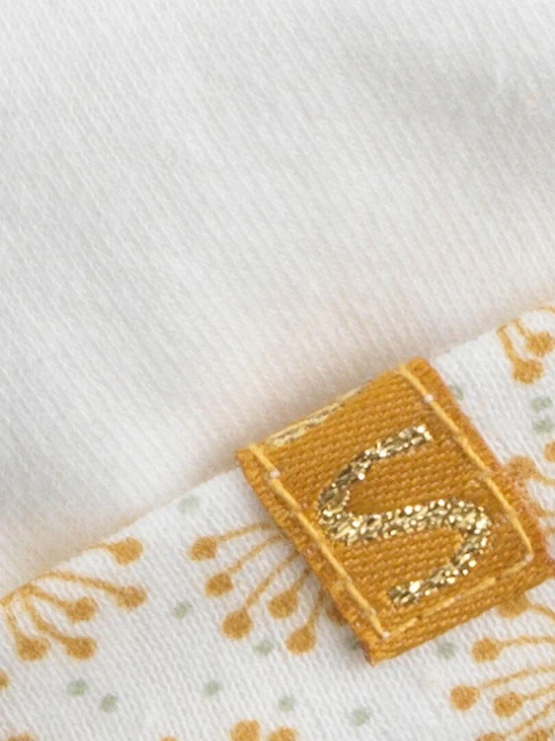Bonnet de naissance en coton SAUTHON Blanc Jaune