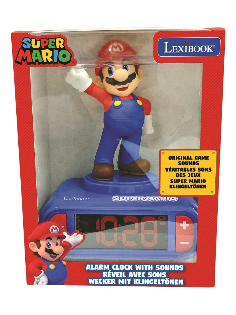Réveil Super Mario Avec Personnage Mario En 3d Et Sons Du Jeu Vidéo   N/A