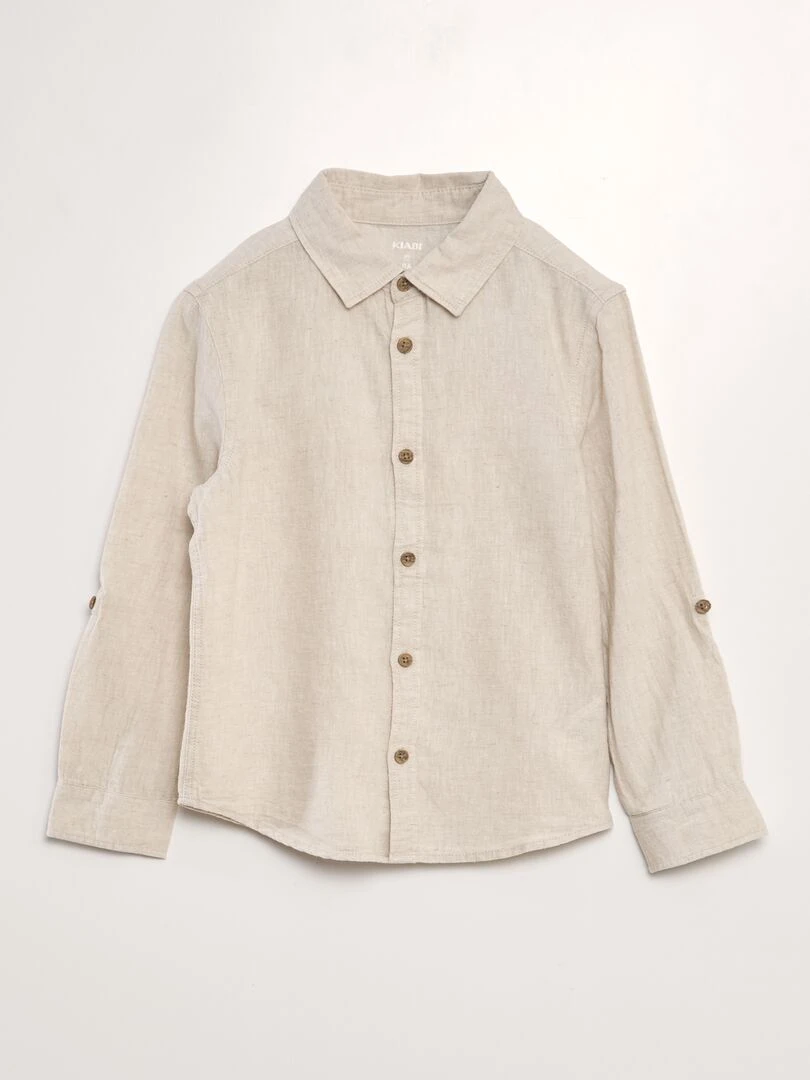Chemise avec retroussables Beige