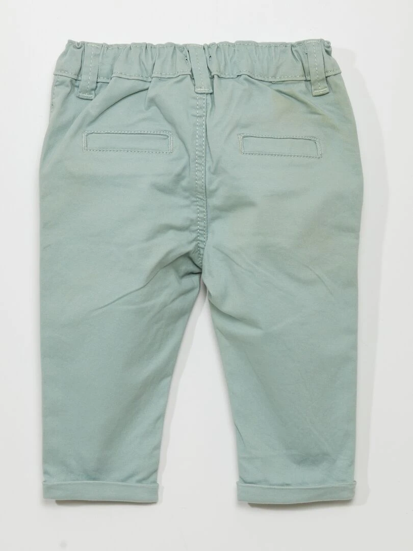 Pantalon chino uni   Vert