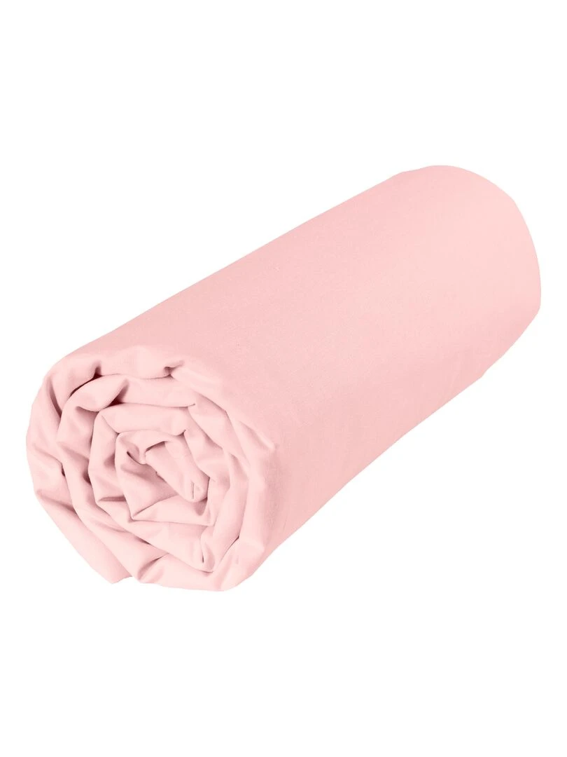Drap dousse lit bébé 60x120 cm 100% coton Bio 'P'tit Basile' Rose clair