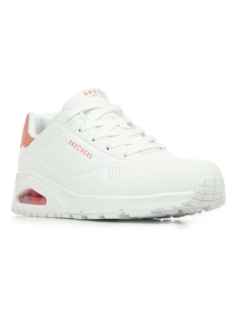 Baskets Skechers Uno Pop Back Blanc Rose