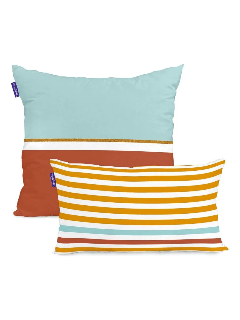 Housse de coussin Golden lands "Happyfriday" Blanc