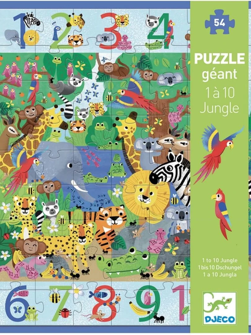 Puzzle géant : Chiffres de 1 à 10 : Jungle N/A