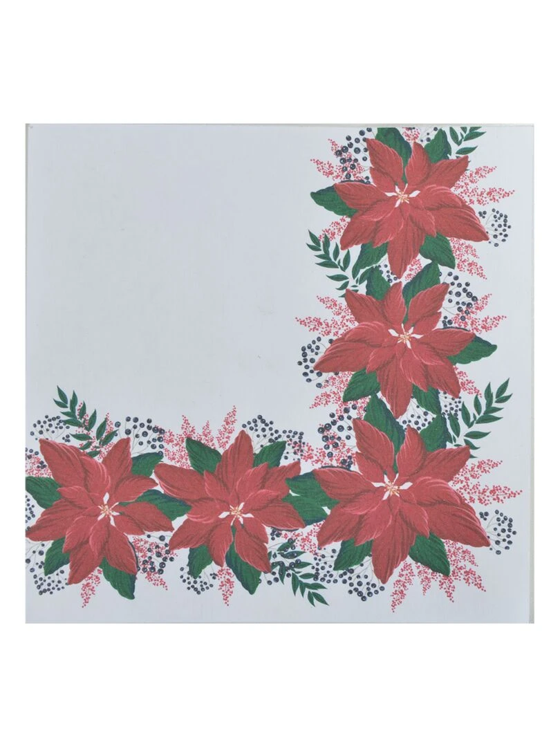 Lot de 20 serviettes en papier Poinsettias Blanc