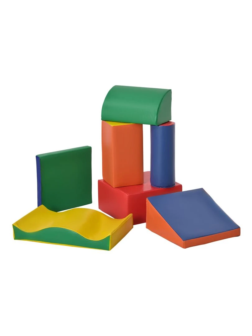 7 blocs de construction en mousse XXL modules de motricité EPE PU multicolore Multicolore