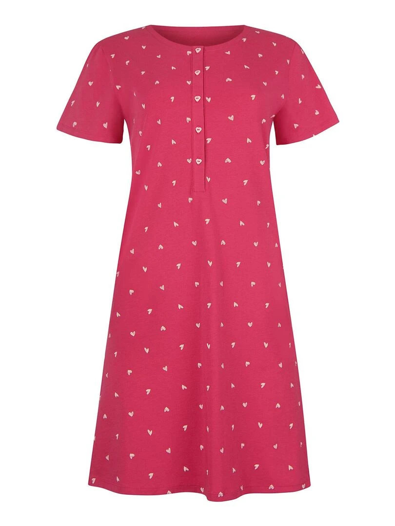 Chemise de nuit manches courtes True Love   Rouge