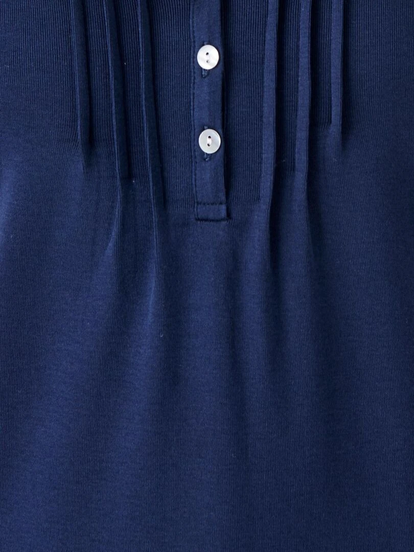 T shirt fine côte pur coton   Damart   Bleu marine