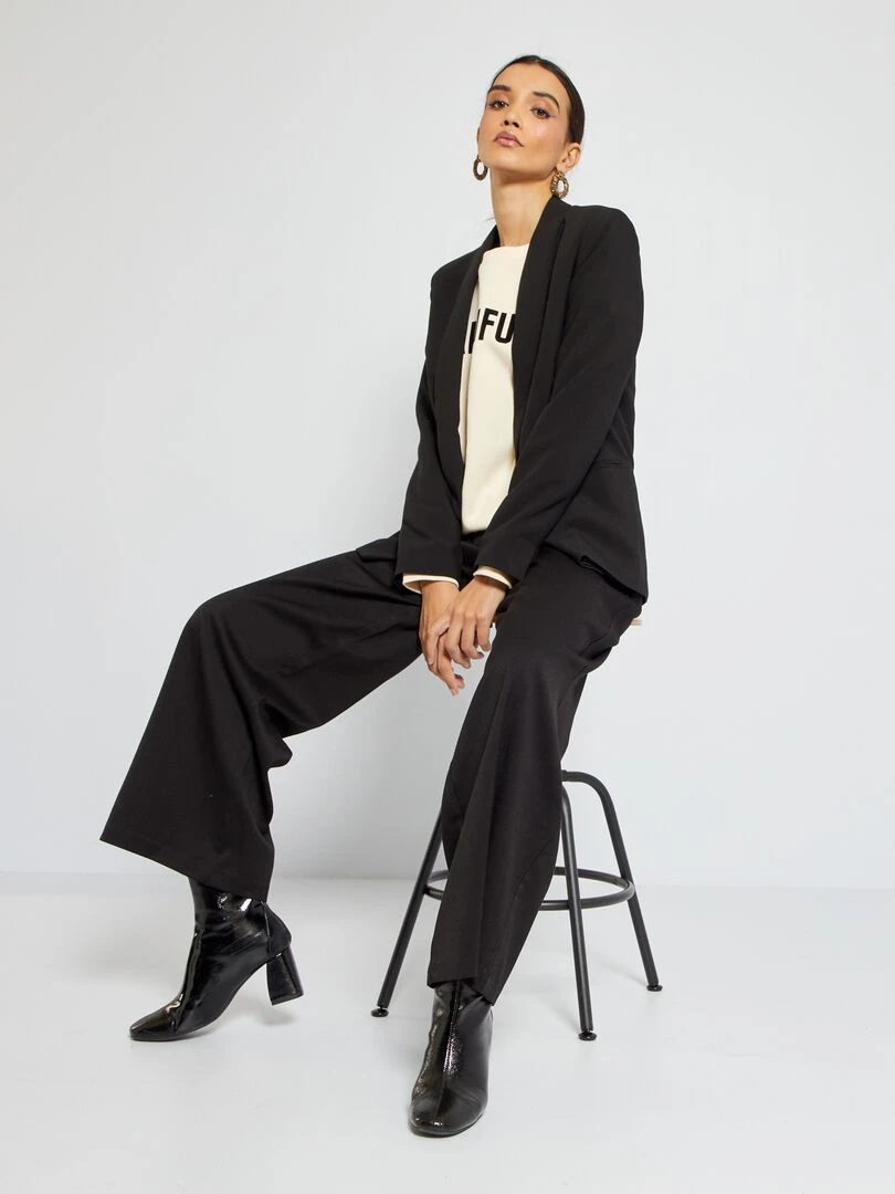 Veste blazer mi longue   noir