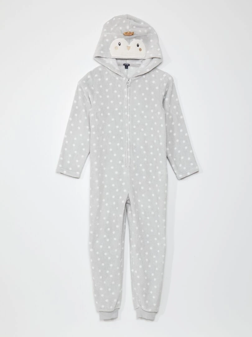 Combinaison à capuche en sherpa   Gris