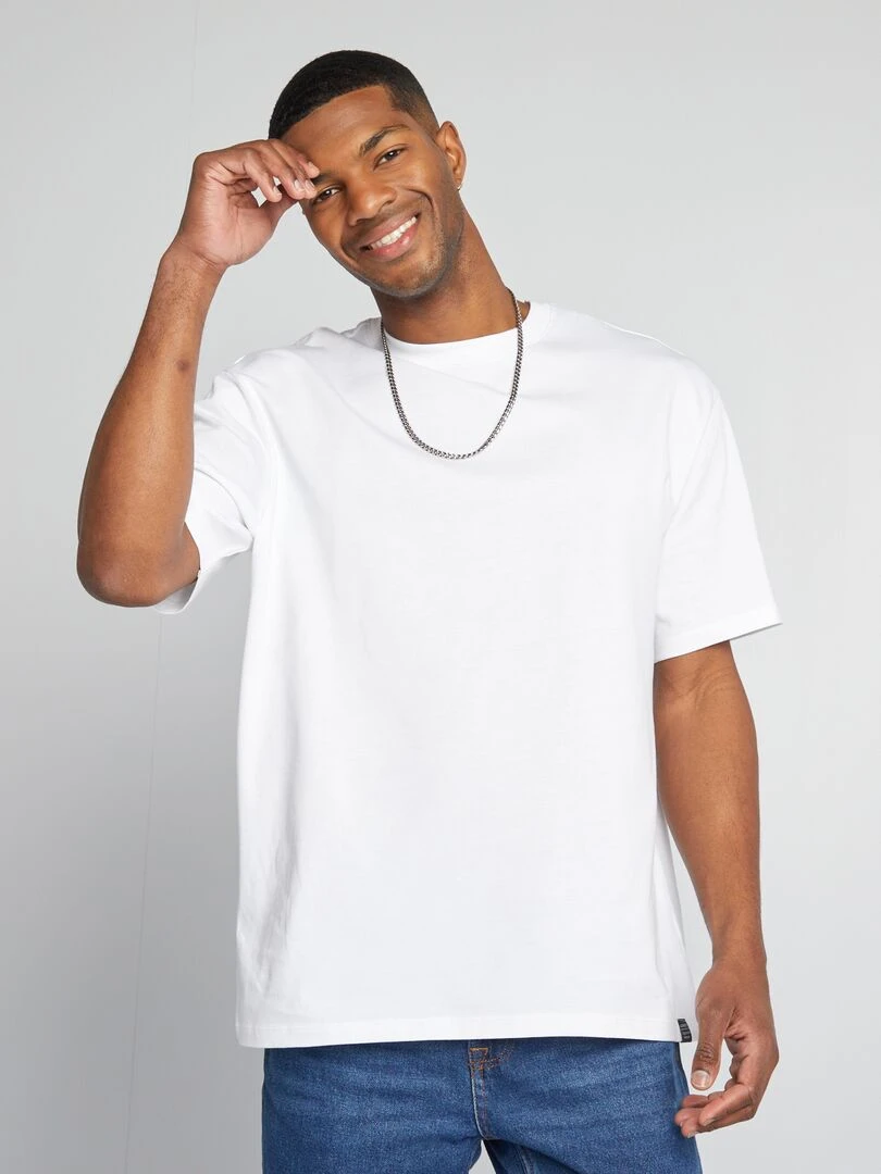 T shirt en coton uni blanc