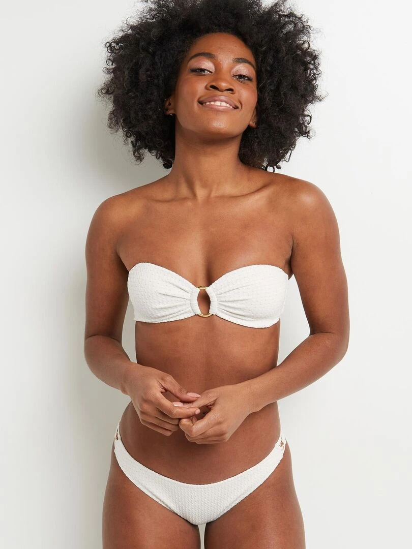 Maillot de bain culotte midi Maud RougeGorge Lingerie Blanc
