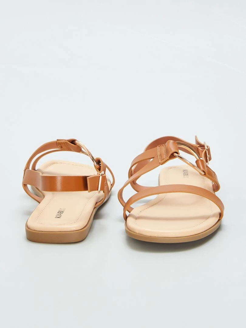 Sandales à brides fantaisies   Marron