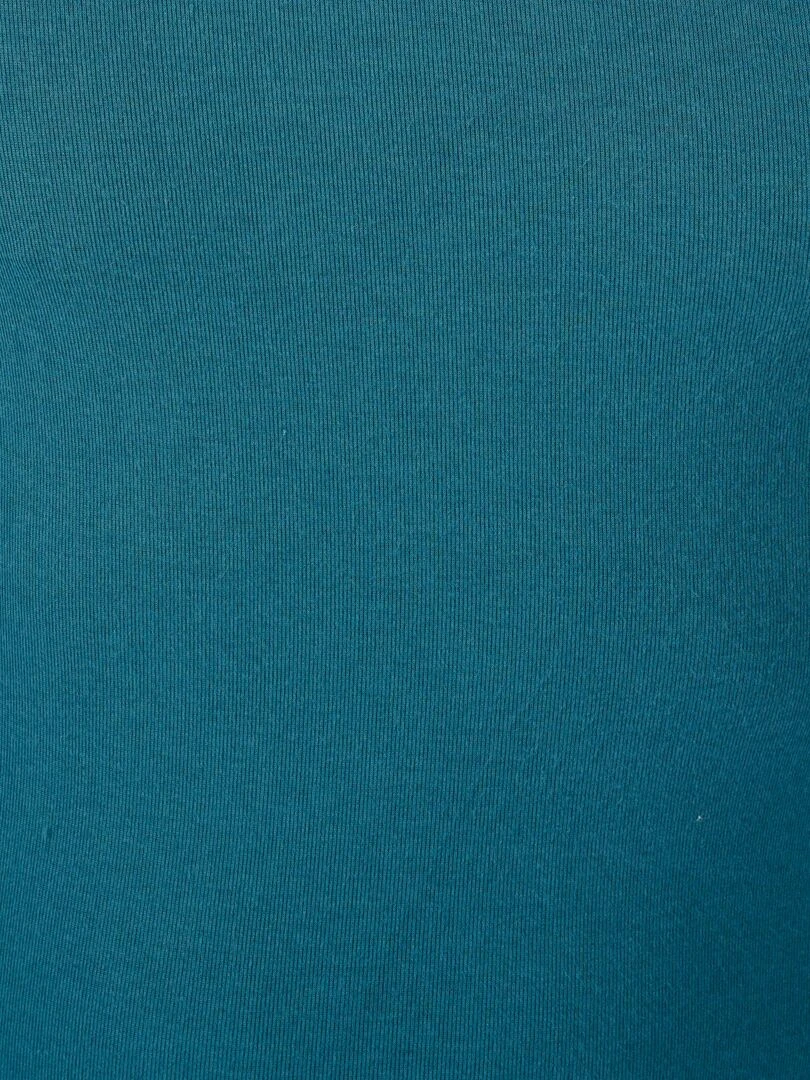 T shirt col V manches longues fine côte Thermolactyl Sensitive   Damart   Bleu pétrole